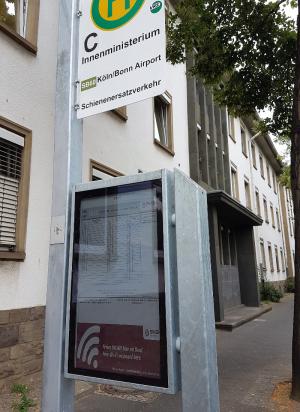Papercast trial e-paper bus stop, Bonn, Germany