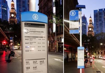 Sydney bus stops with E Ink displays by Visionect photo